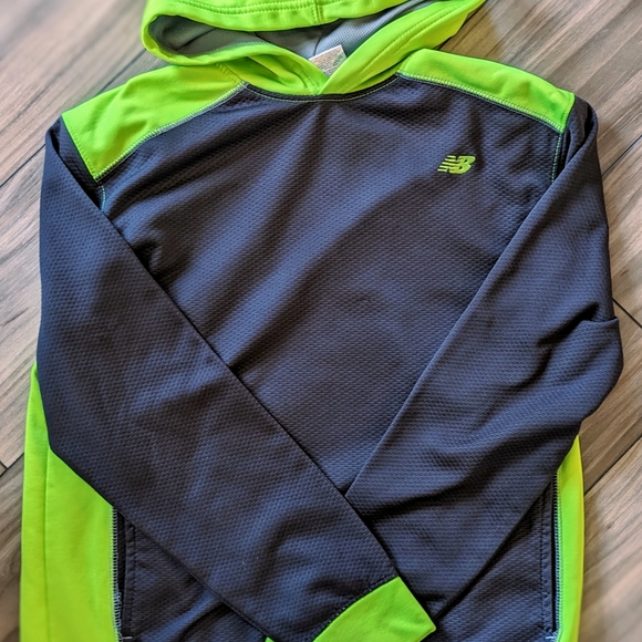 New Balance | Shirts & Tops | Dark Gray And Neon Green Hoodie | Poshmark